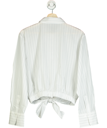 MANGO White Stripped Knot Shirt UK M