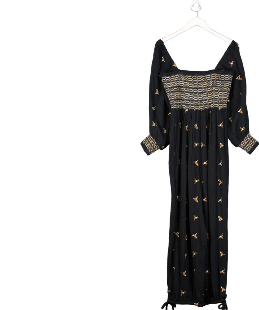 Free People Black Dahlia Embroidered Jumpsuit UK S