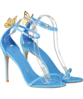 Sophia Webster Mariposa Blue / Gold Patent Butterfly Sandals 100 UK 8 EU 41
