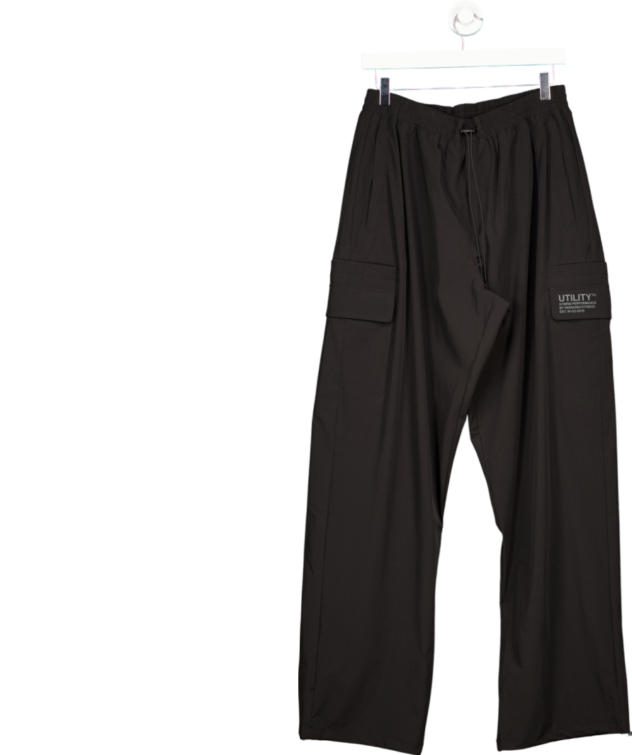Vanquish Black Utility Wide Leg Cargo Pants UK L