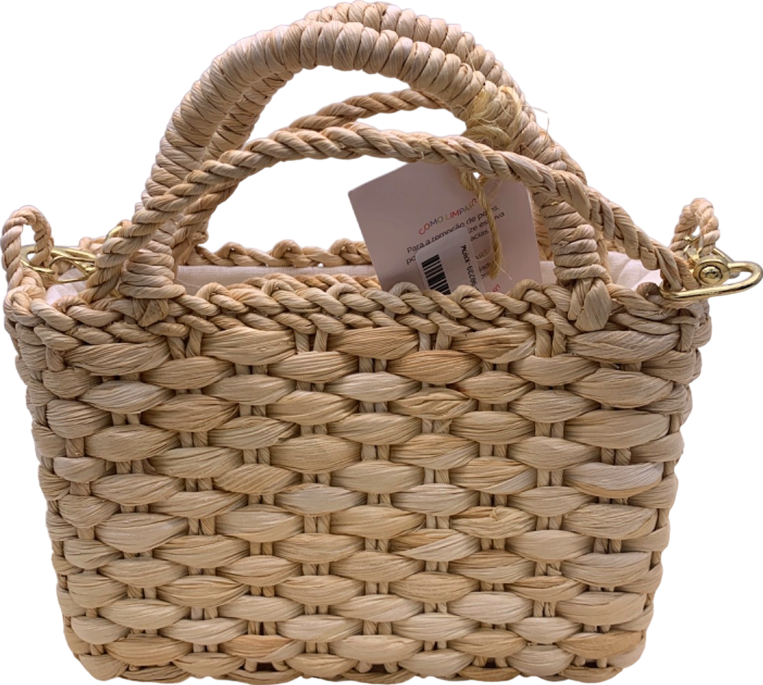 Palha Natural Woven Mini Basket Bag One Size