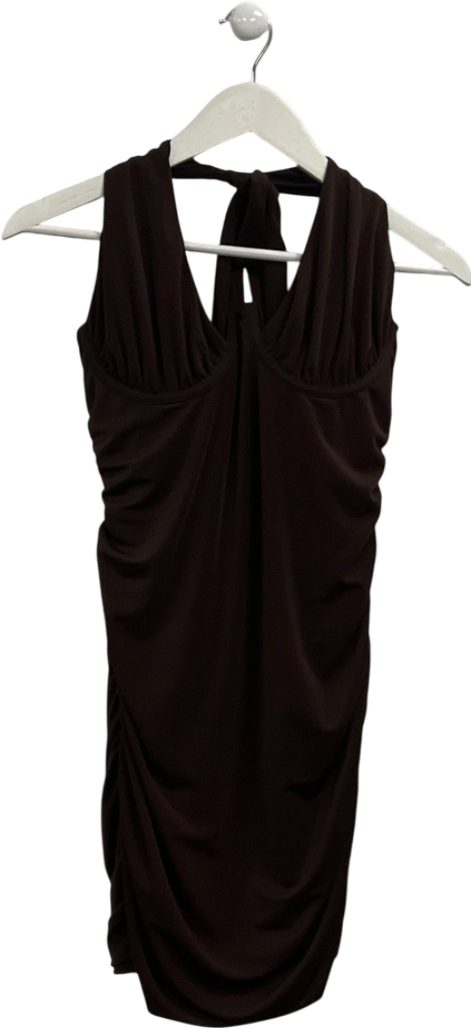 White Fox Brown Loosing It Mini Dress UK L