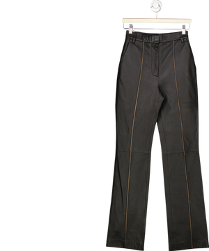 Camilla And Marc Black Capote Leather Trousers UK 6