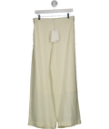 cos Cream Straight-leg Tailored Linen Trousers UK 10
