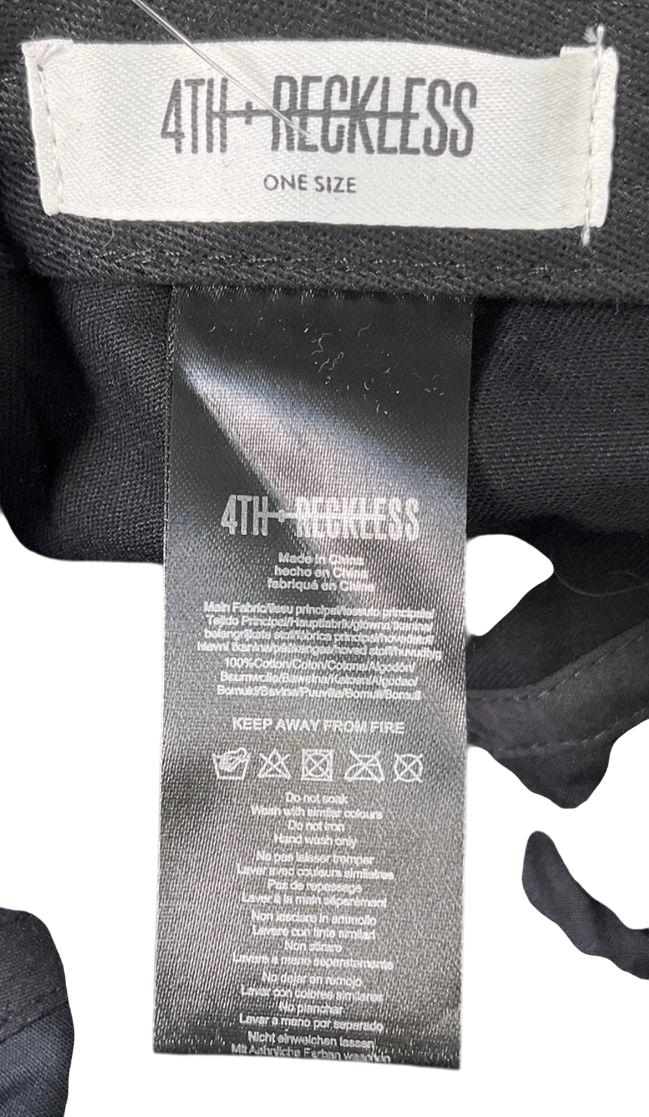 4th & Reckless Black Branded Embroidered Cap One Size