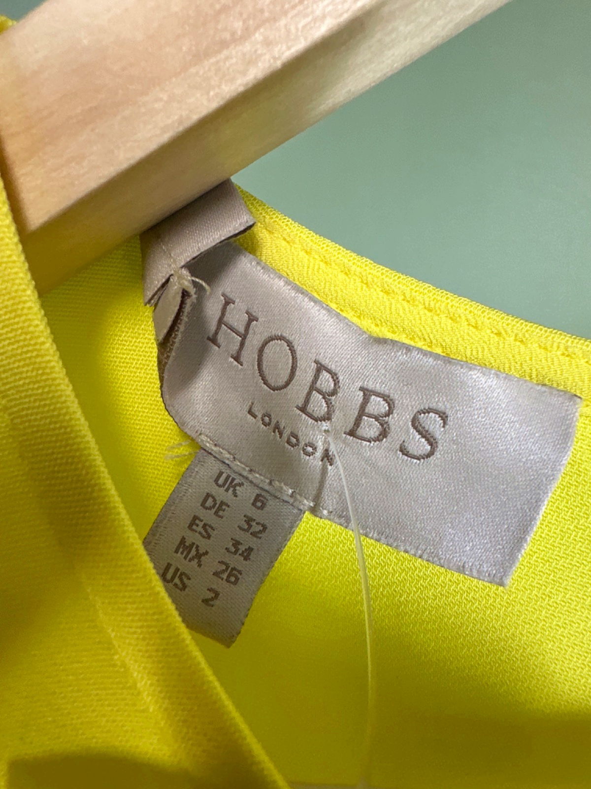 Hobbs Yellow Sleeveless Maxi Dress UK 6