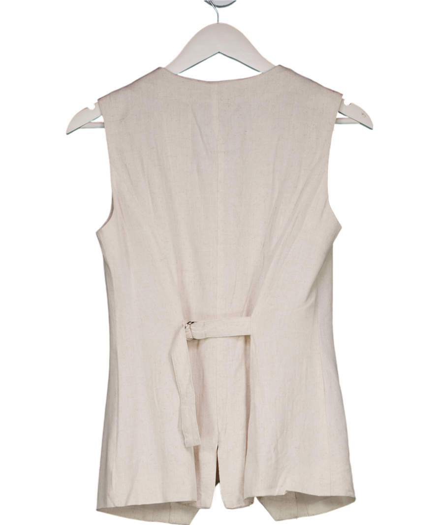 peppermayo Beige Born For Bordeaux Linen Vest - Oatmeal UK 8