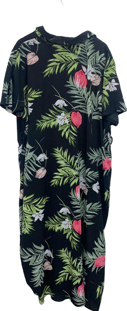 Evans Black Floral Print Dress UK 24-26