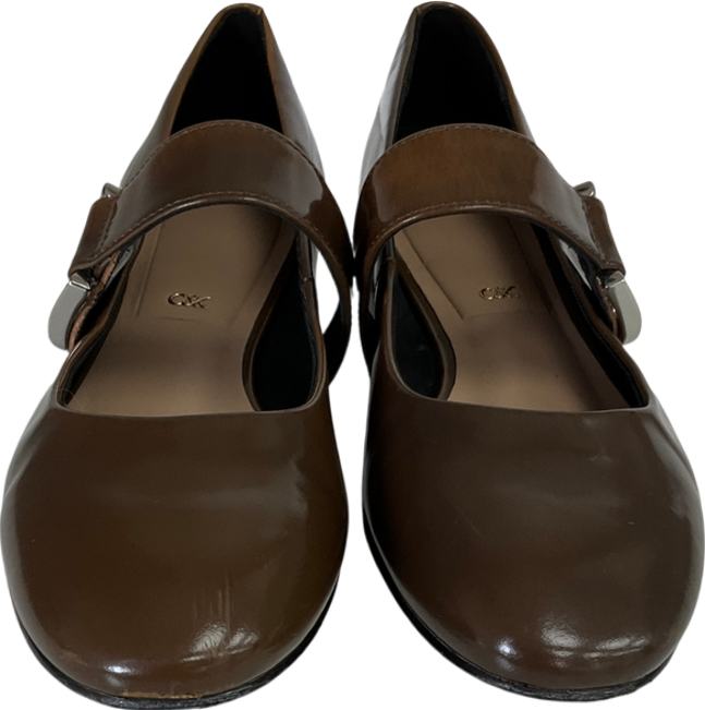Charles & Keith Brown Gabine Leather Mary Janes UK 4 EU 37 👠