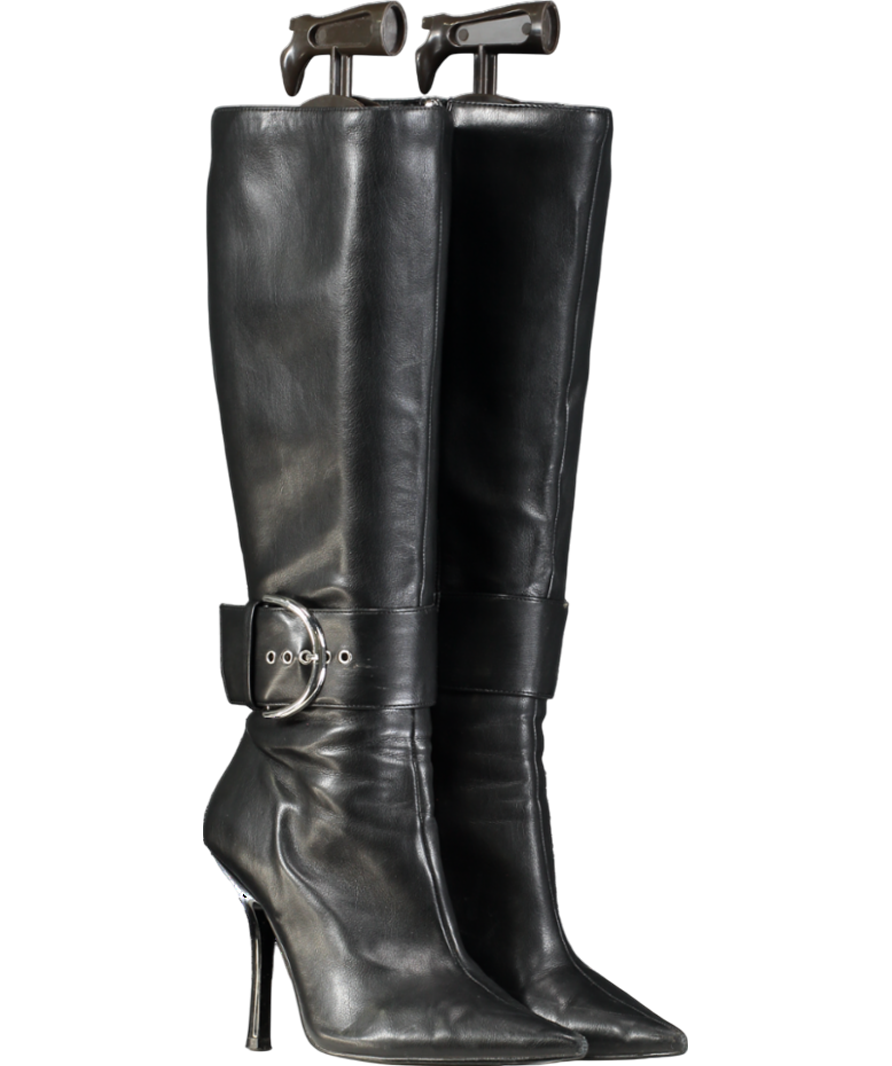 STEVE MADDEN Black Priyanka Knee Heeled Boots UK 6 EU 39 👠