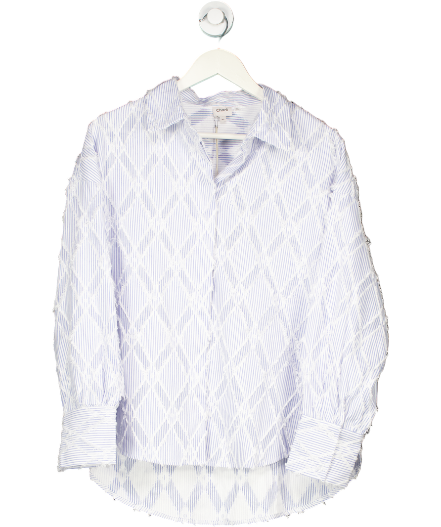 Charli London Blue Marlowe Stripe Shirt UK M/L