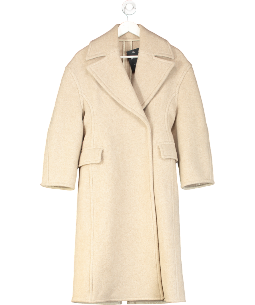 Acne Studios Beige Single Breasted Wool Blend Coat UK XXS