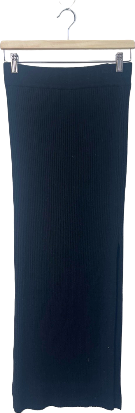 Urban Outfitters Black Ribbed Midi Skirt S