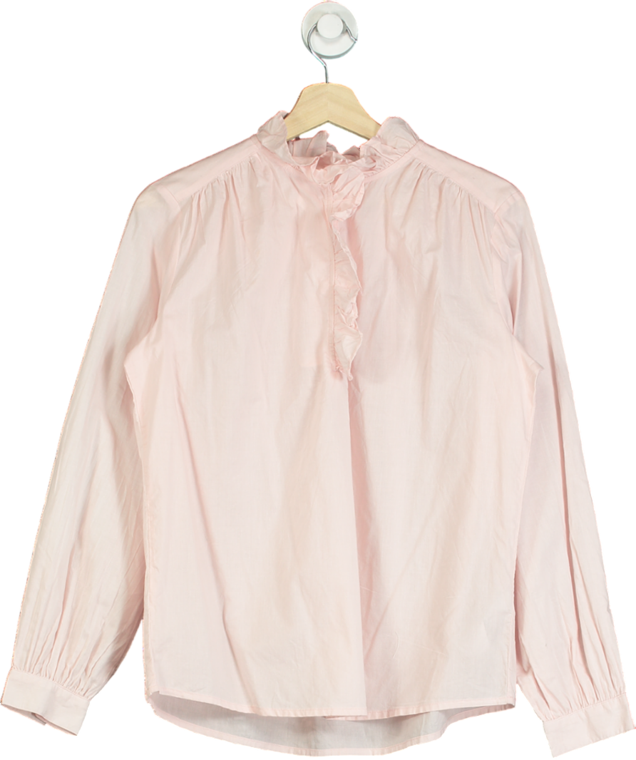 joules Pink Cotton Ruffle Blouse UK 6