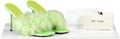 BY FAR Green Fluffy Toscana High Heel Mules UK 5 EU 38