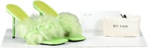 BY FAR Green Fluffy Toscana High Heel Mules UK 5 EU 38