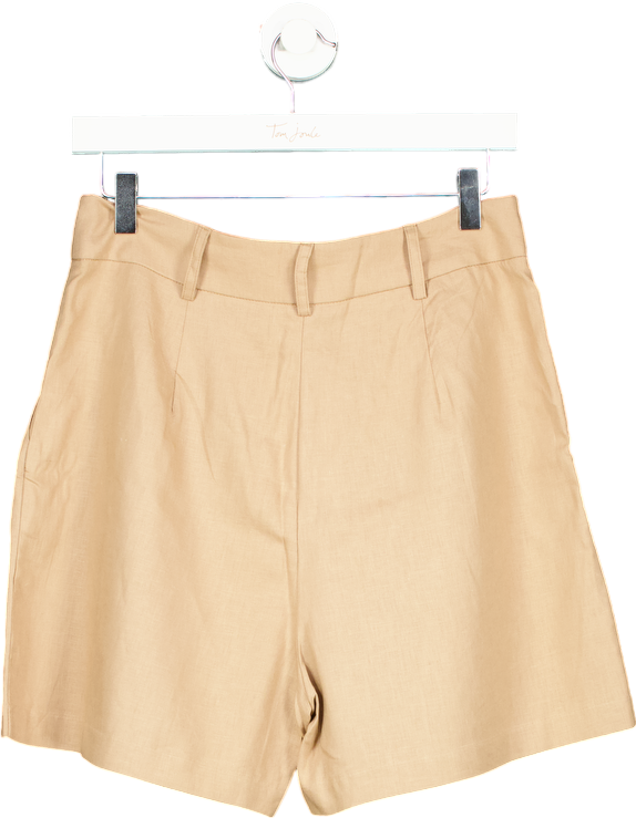 New Look Beige K Lila Tailored Linen Shorts UK 10