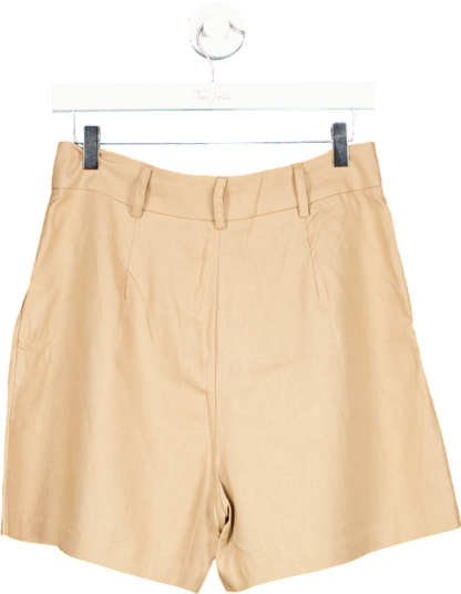 New Look Beige K Lila Tailored Linen Shorts UK 10