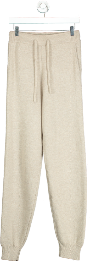almada label Beige Merino / Cashmere Bia Joggers UK M