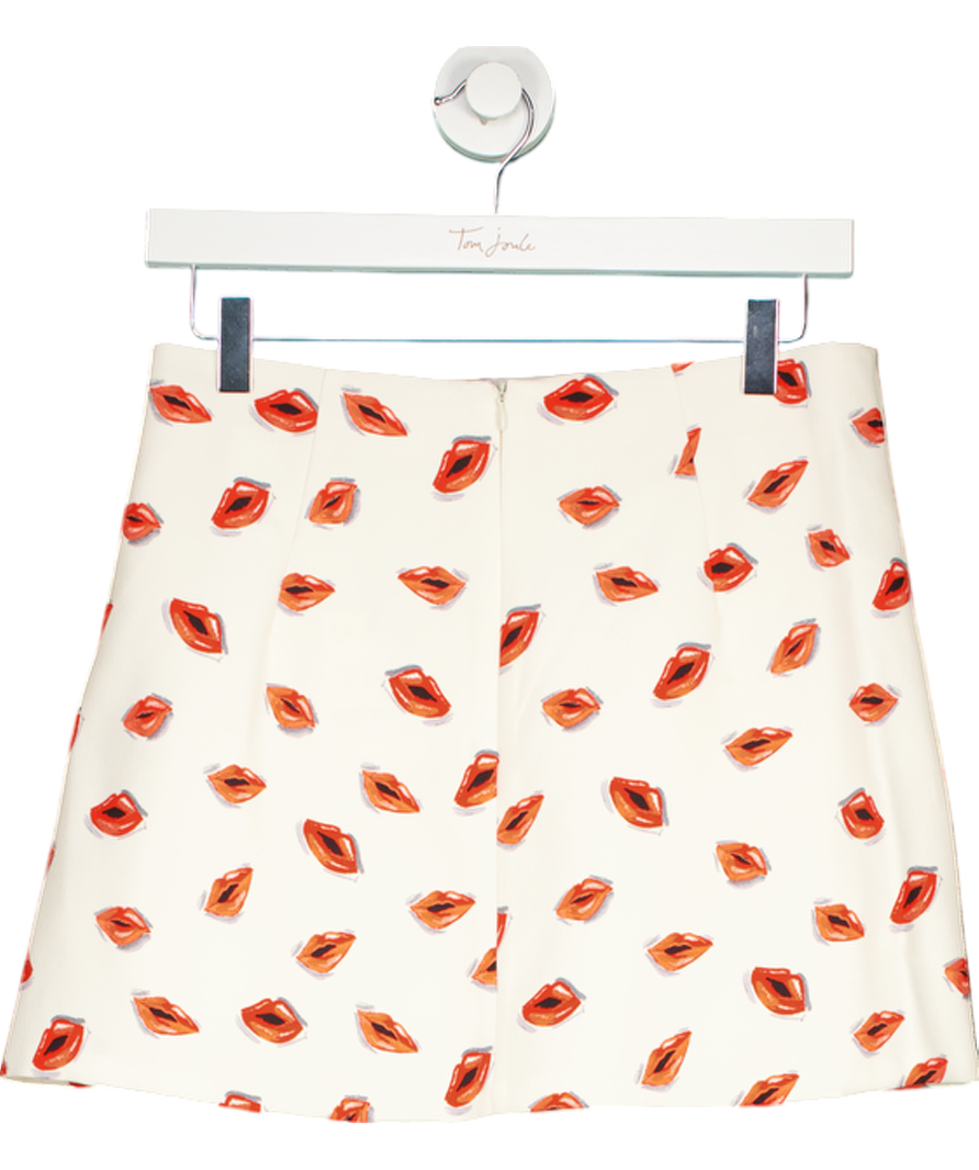 ZARA Cream Lips Print Skirt UK S
