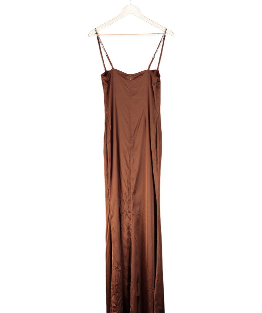 NBD Brown Kalena Embellished maxi dress UK S