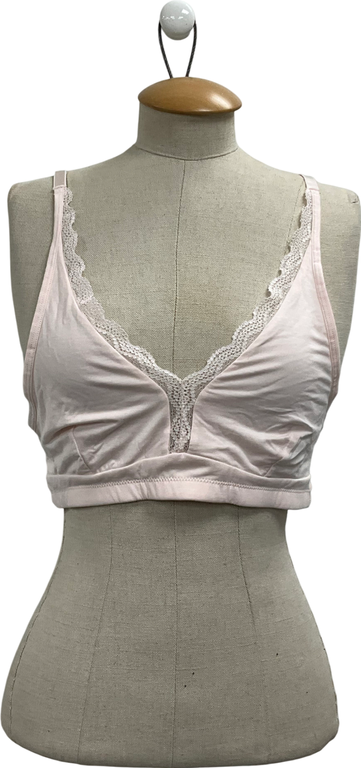 Stripe & Stare Pink Lace Plunge Bra UK 14