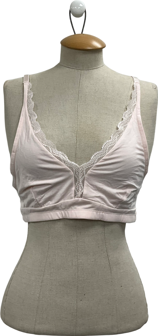 Stripe & Stare Pink Lace Plunge Bra UK 14