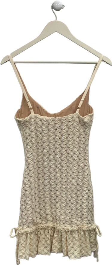 Meshki Cream Knitted Mini Dress S