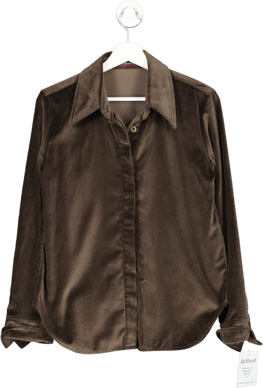 Wrong Generation Brown The Shirt - 100% Cotton Velvet UK S