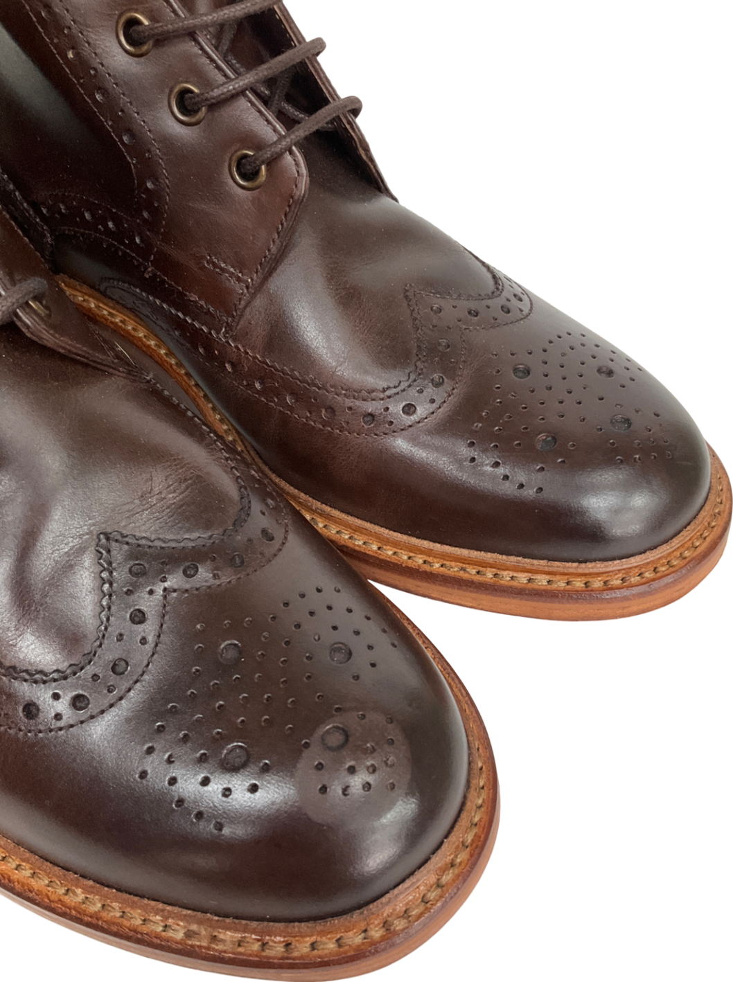 Ben Sherman Brown Duke Leather Brogue Boots Tan UK 10 EU 44 👞