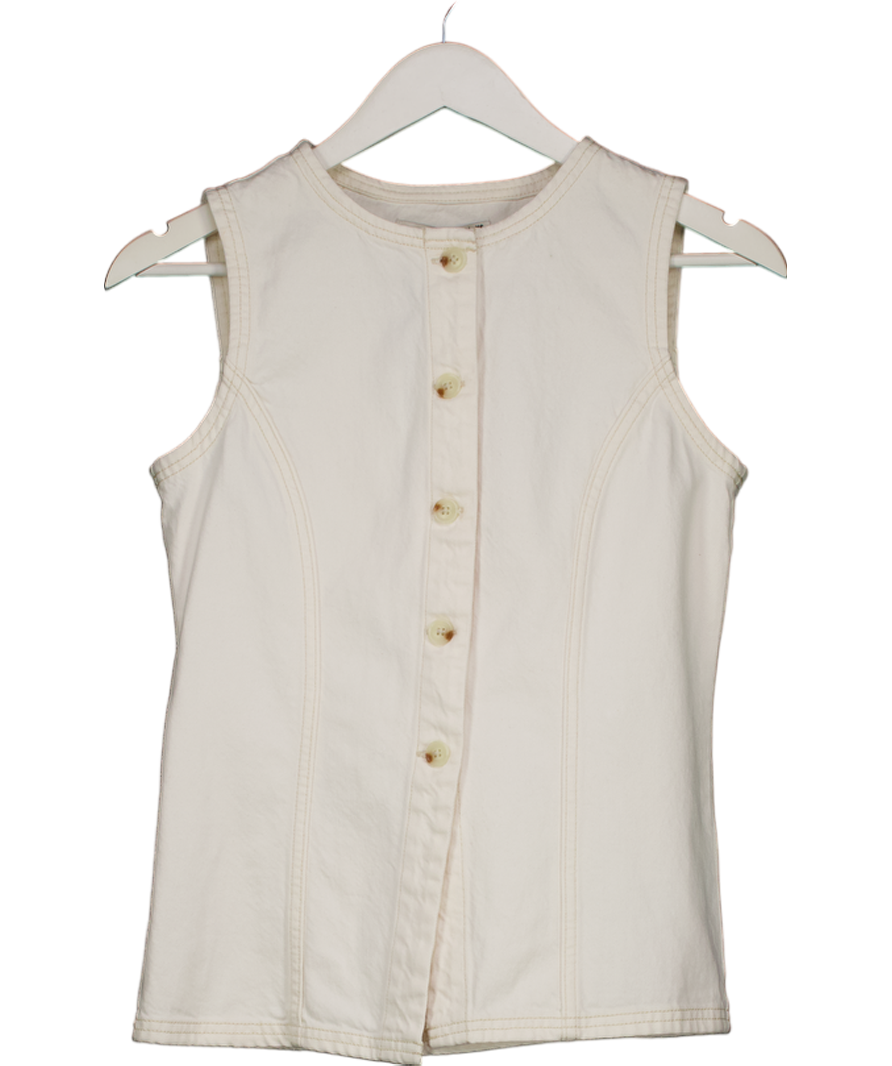 Abercrombie & Fitch White Tie-back Denim Vest UK XS