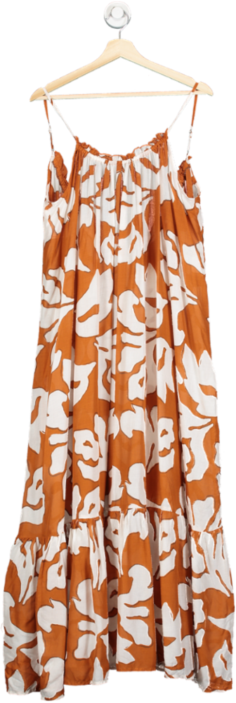 Anthropologie Orange The Malika Cover-up Maxi Dress UK XS