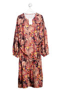 Raishma Brown Kiera Autumn Floral Midi Dress UK 18