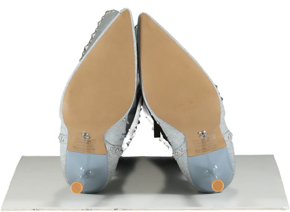 STEVE MADDEN Blue Fasten Up Studded Denim Boots UK 7 EU 40 👠