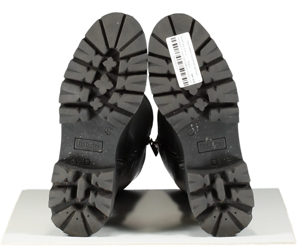 Bobbies Paris Black Leather Chunky Knee High Boots UK 5 EU 38 👠