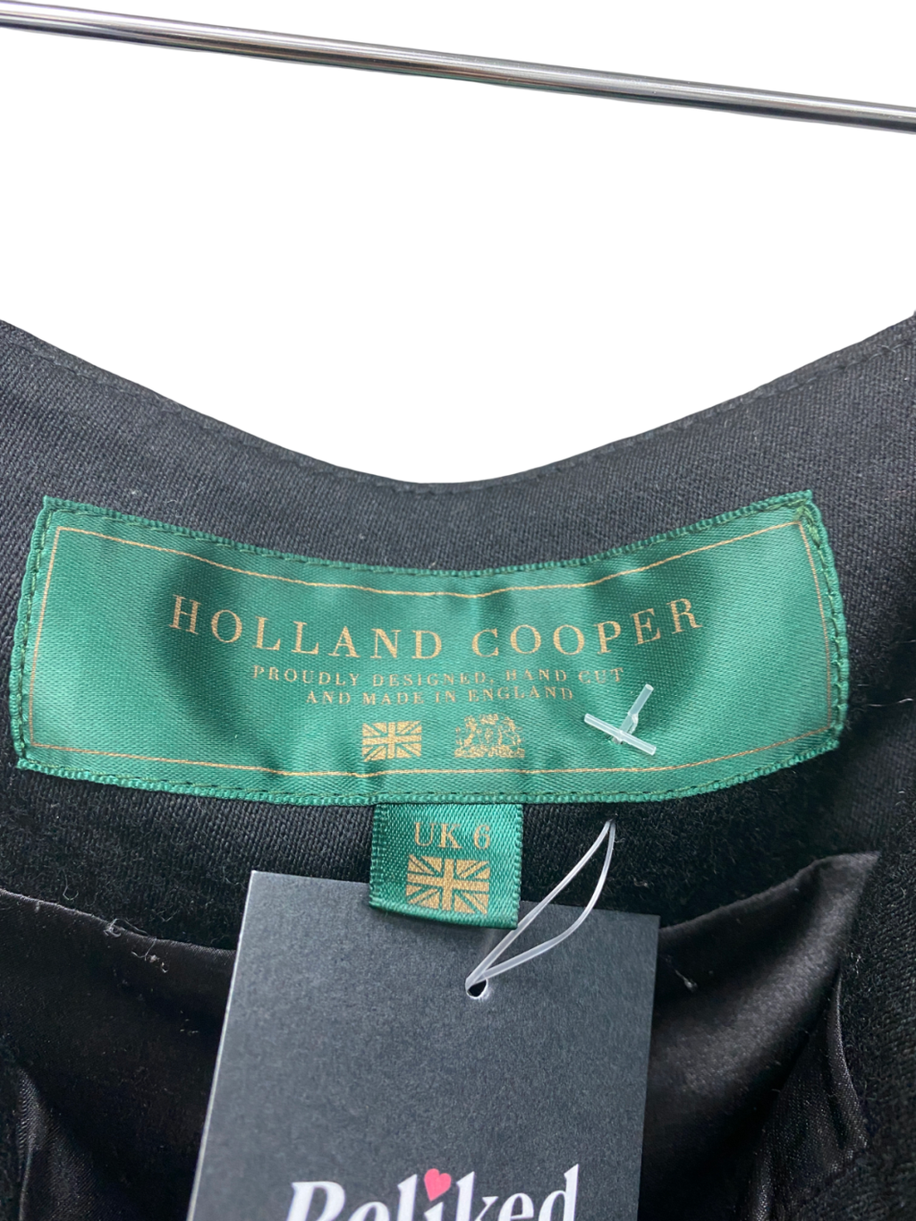 Holland Cooper Black High Waisted Peg Trouser UK 6