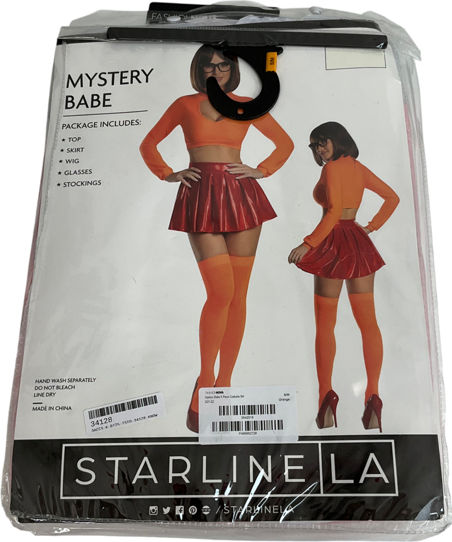 Starlinela Orange Mystery Babe 5 Piece Costume Set UK S/M