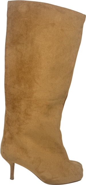 Beige Sand Faux Fur Suede Boots UK 8 EU 41