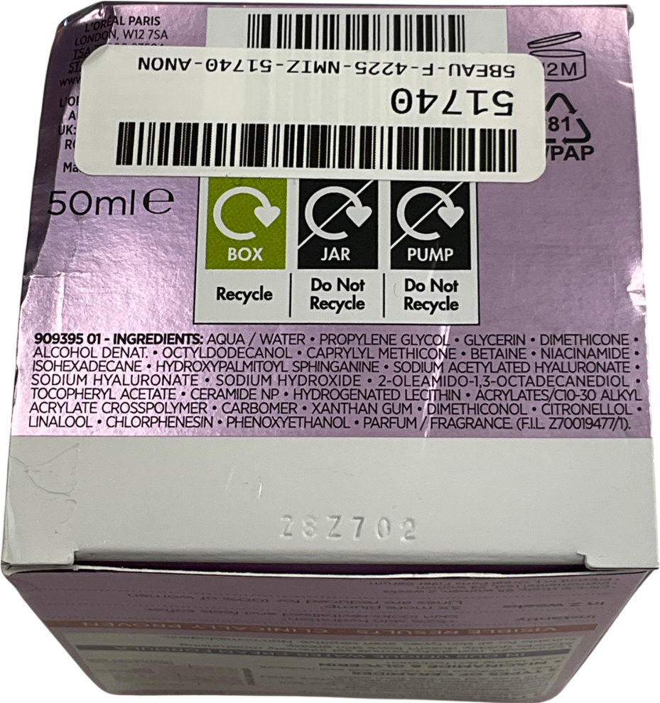 loreal Revitalift Filler Replumping Water Cream 50ml