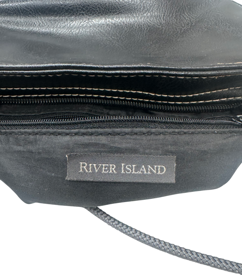 New Look Black Leather Look Shoulder Bag