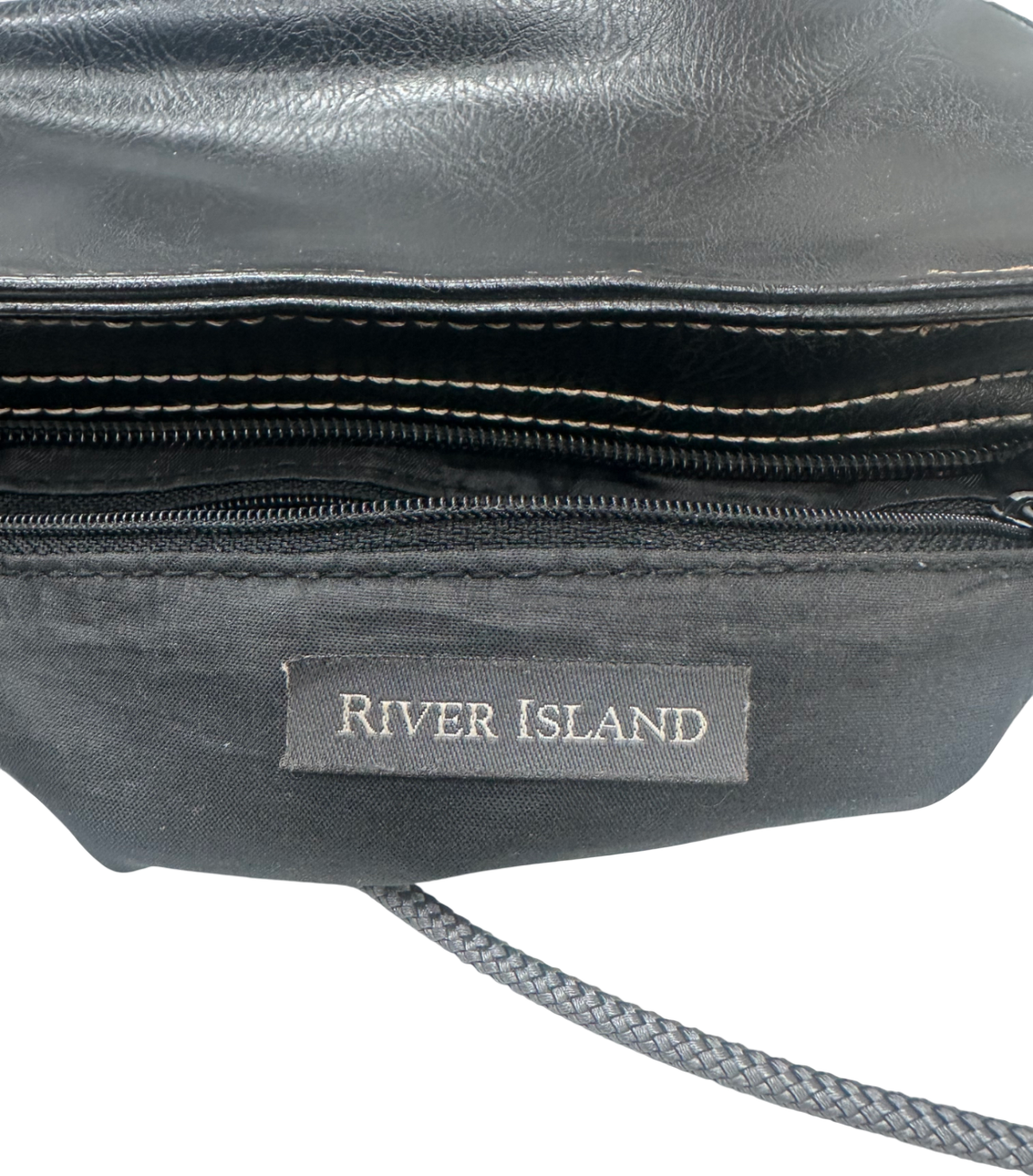 New Look Black Leather Look Shoulder Bag