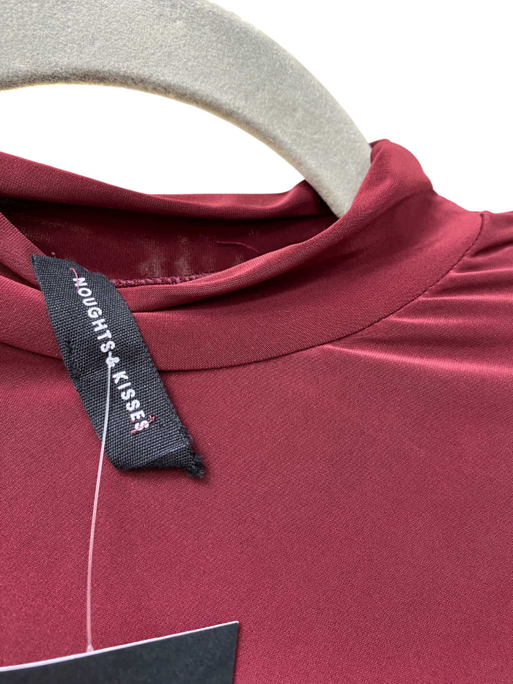 Noughts & Kisses Red Elle Stretch Shoulder Pad Top UK XS/S