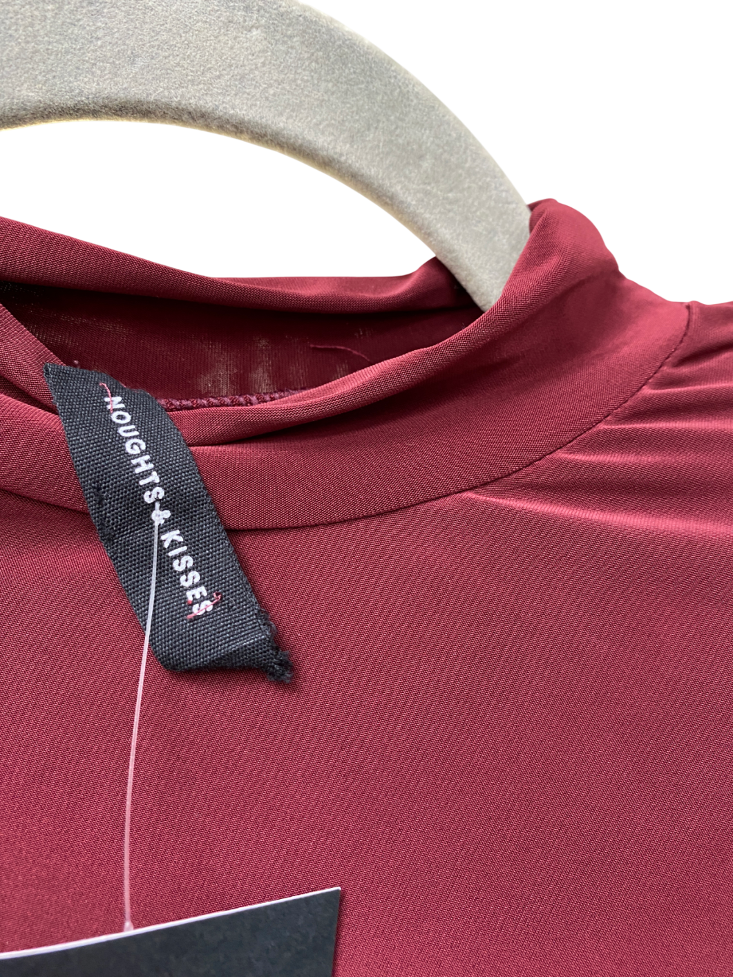 Noughts & Kisses Red Elle Stretch Shoulder Pad Top UK XS/S