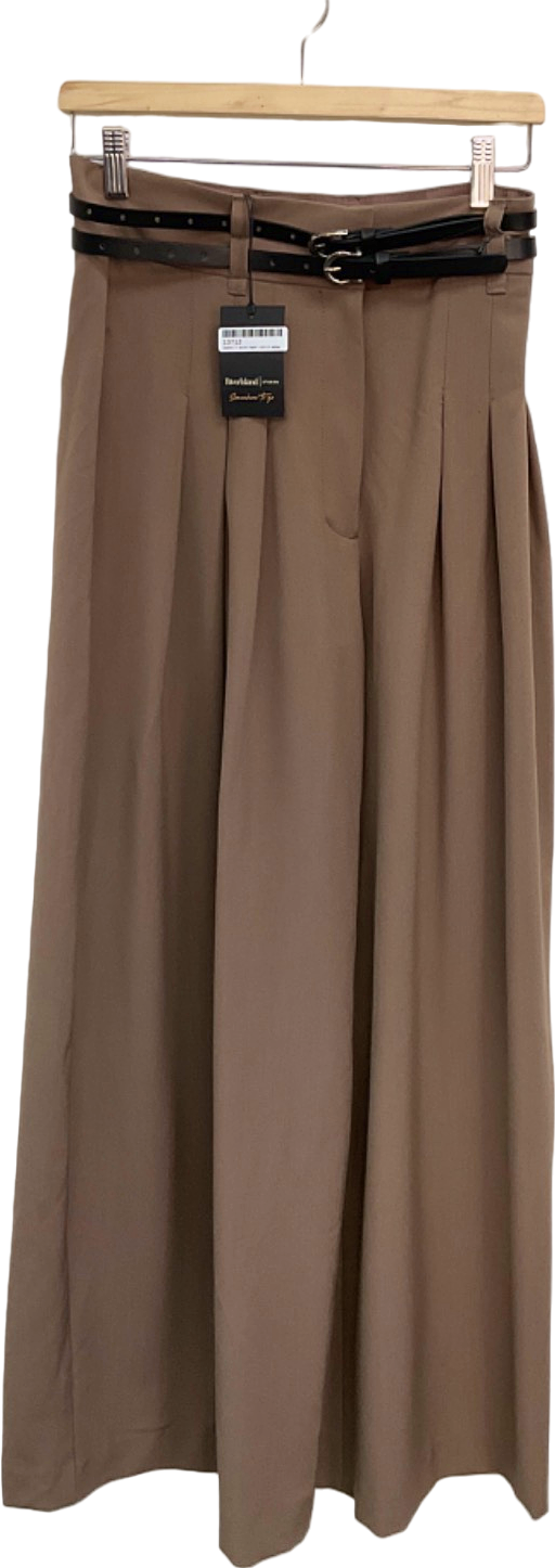 River Island Beige Wide Leg Trousers UK 6