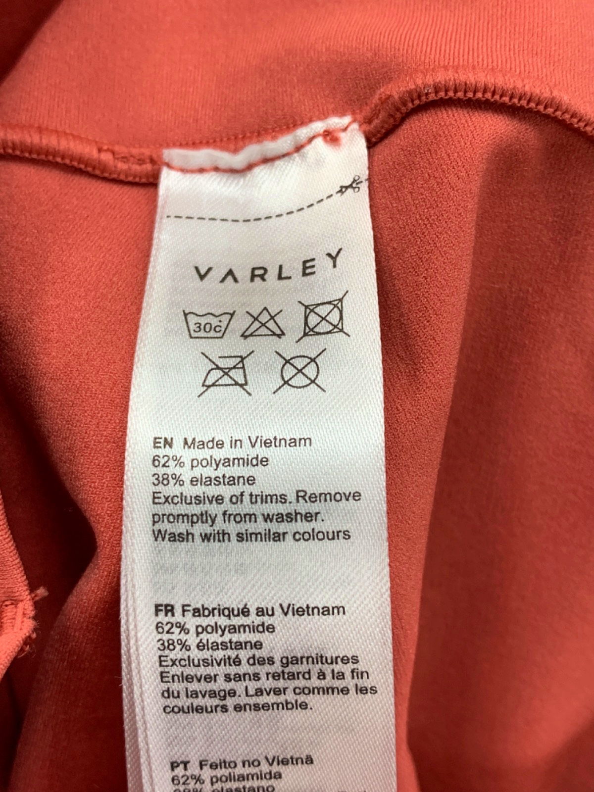 Varley Burnt Orange High-Waisted Leggings XS