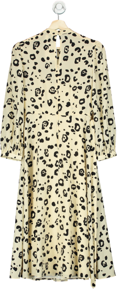 L.K. Bennett Cream Animal Print Silk Dress UK 8