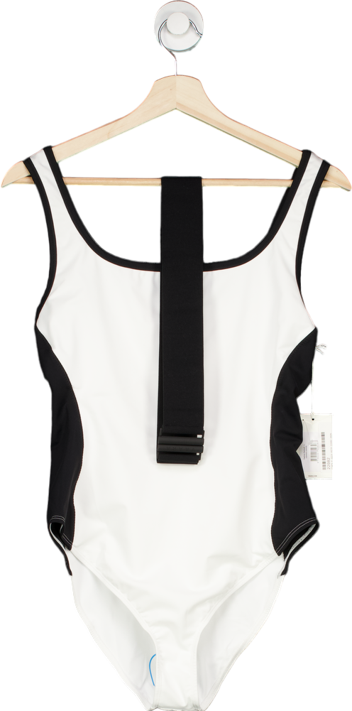 Vaara Black & White Fashion Belted Swimsuit UK L