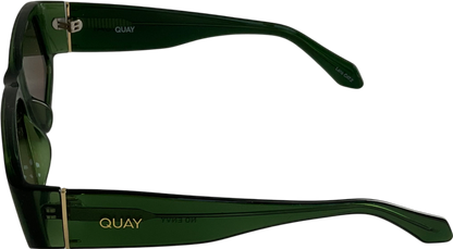 QUAY Deep Green Frame / Brown Lens Sunglasses in case