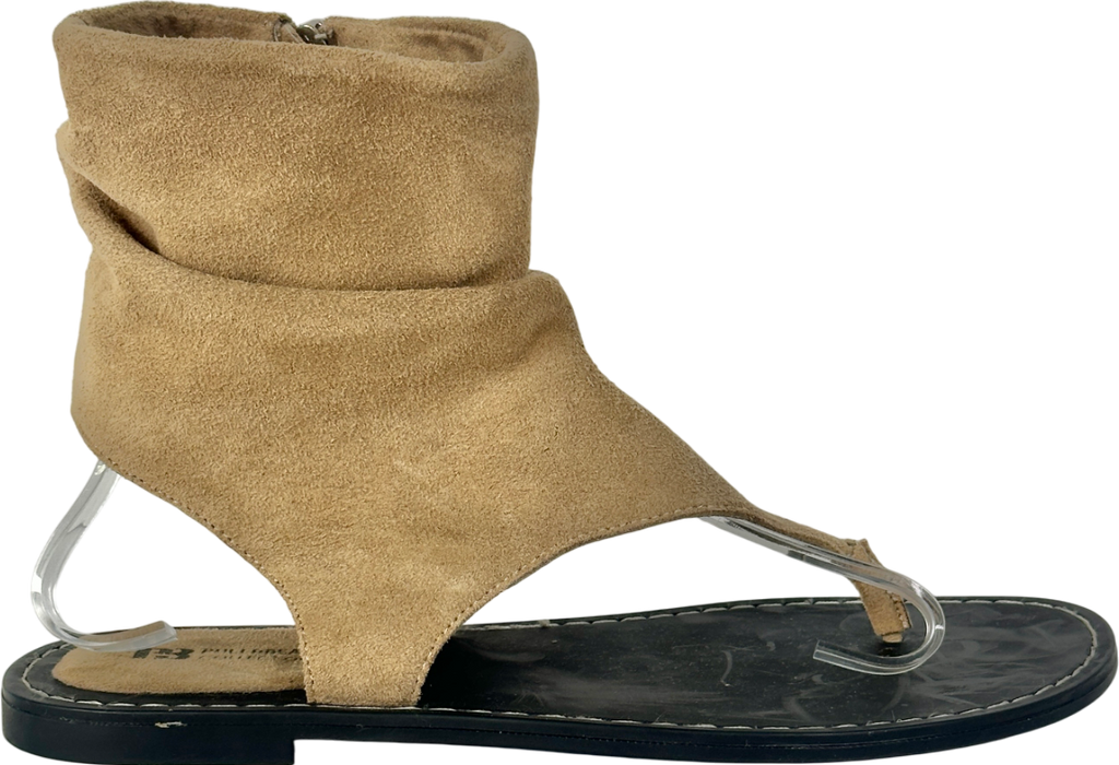 Pull&Bear Beige Leather Boot Style Sandals UK 5 EU 38 👠