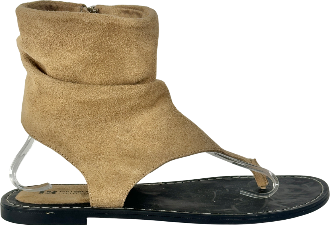 Pull&Bear Beige Leather Boot Style Sandals UK 5 EU 38 👠